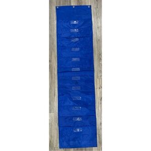 12-Pocket Blue Hanging File Pocket Chart Classroom Teacher